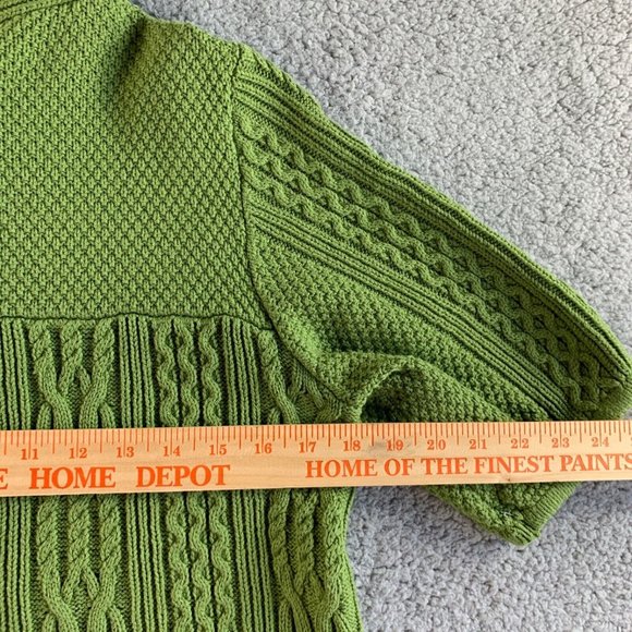 Vintage Style & Co Cardigan Sweater Womens Large Cable Knit Peasant Green NEW - Picture 10 of 12